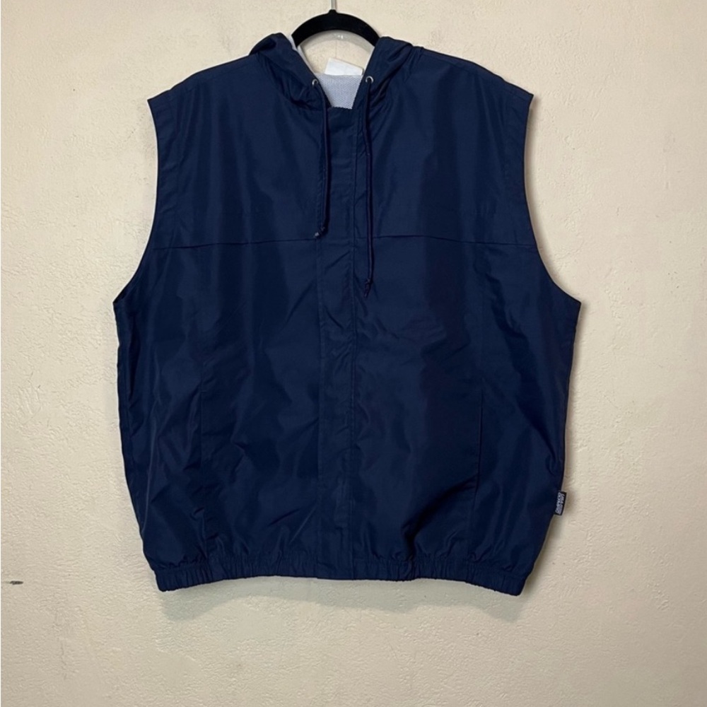 USA OLYMPIC men raining windbreaker‎ navy blue vintage hoodie vest size XL